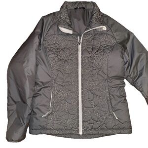 THE NORTH FACE Catawissa Jacket Gray Insulated Quilted Embroidered  Coat Medium